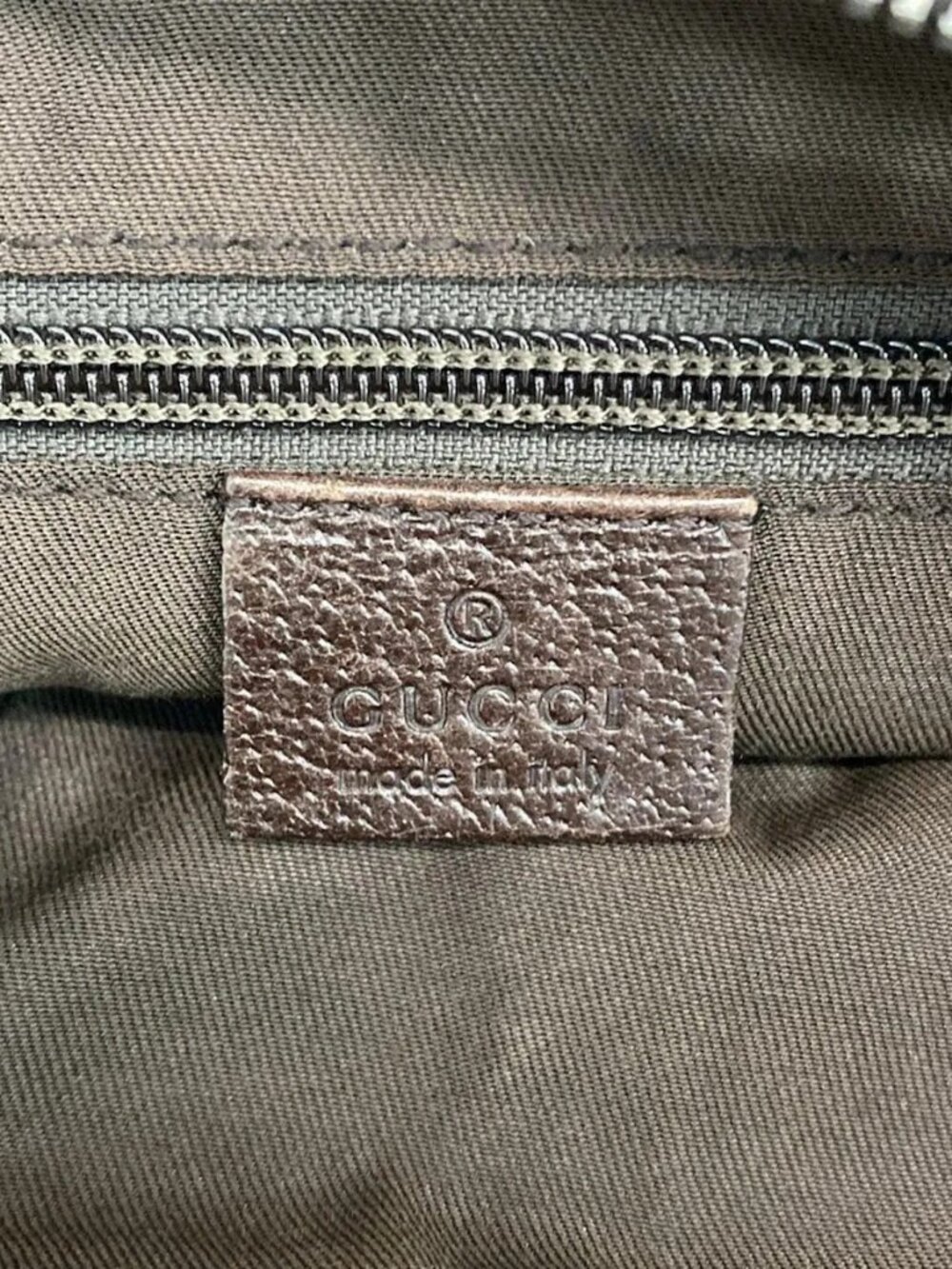 GUCCI GG 181092 Beige Dark Brown Jacquard Leather - Shoulder Bag - Picture 14 of 16